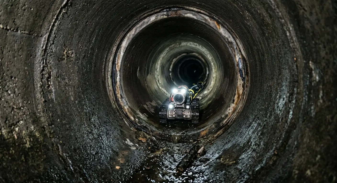 Robotic sewer camera inspecting pipe interior for Sewer Line Repair in Henderson